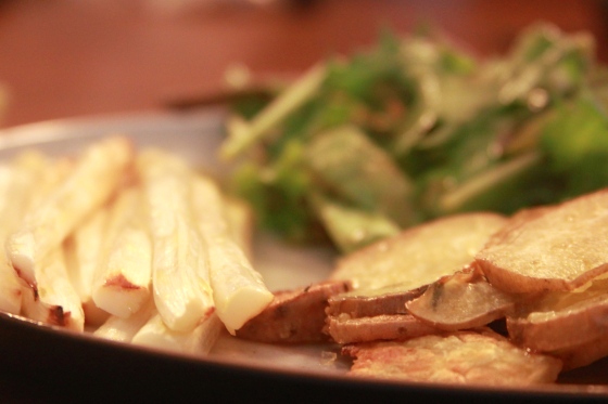 Potatoes, Asparagus, and Salad
